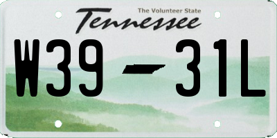TN license plate W3931L