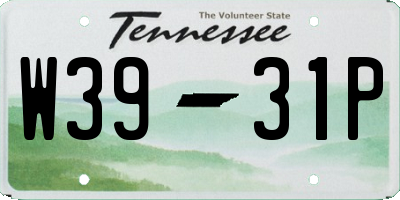 TN license plate W3931P