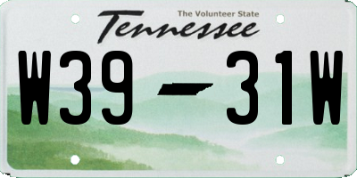 TN license plate W3931W