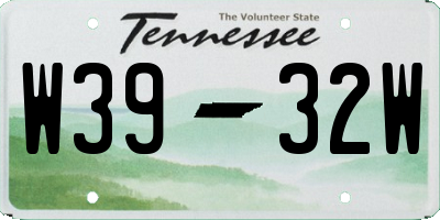 TN license plate W3932W