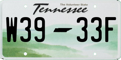 TN license plate W3933F