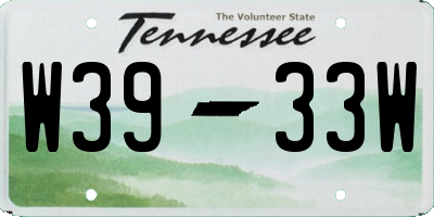 TN license plate W3933W