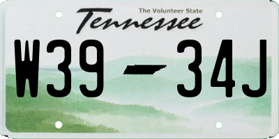 TN license plate W3934J