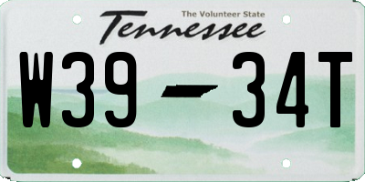 TN license plate W3934T