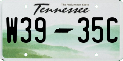TN license plate W3935C