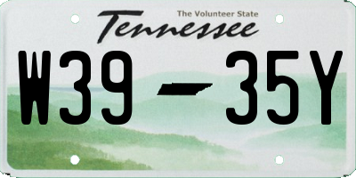 TN license plate W3935Y