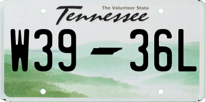 TN license plate W3936L