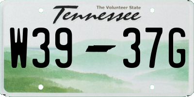 TN license plate W3937G