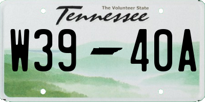 TN license plate W3940A
