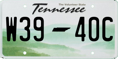 TN license plate W3940C