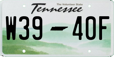 TN license plate W3940F