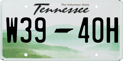TN license plate W3940H