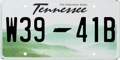 TN license plate W3941B