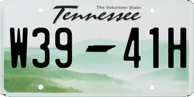 TN license plate W3941H