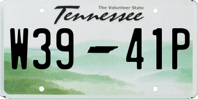 TN license plate W3941P