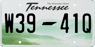 TN license plate W3941Q