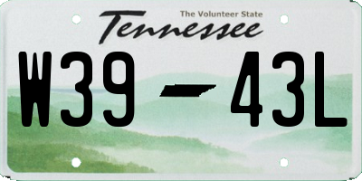 TN license plate W3943L