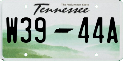 TN license plate W3944A