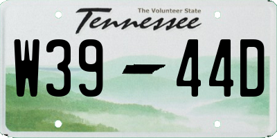 TN license plate W3944D