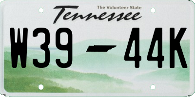TN license plate W3944K