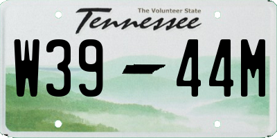 TN license plate W3944M