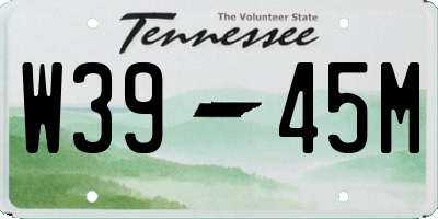 TN license plate W3945M