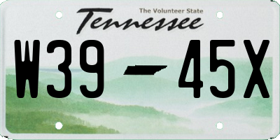 TN license plate W3945X