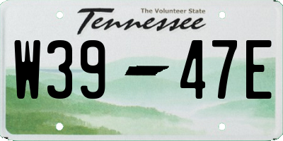 TN license plate W3947E