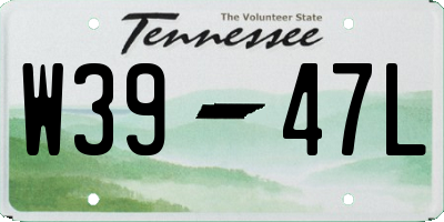 TN license plate W3947L