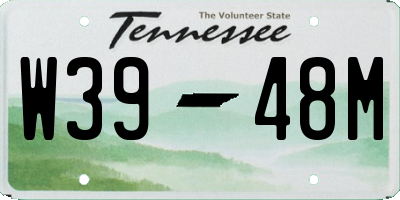 TN license plate W3948M