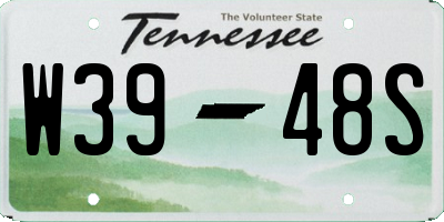 TN license plate W3948S