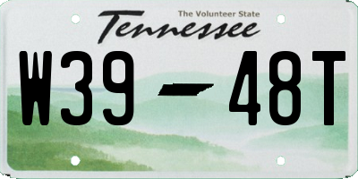 TN license plate W3948T