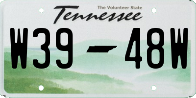 TN license plate W3948W