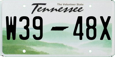 TN license plate W3948X