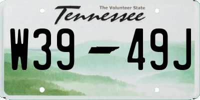 TN license plate W3949J