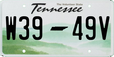 TN license plate W3949V