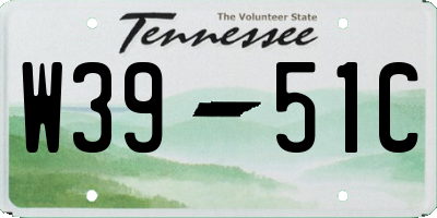 TN license plate W3951C