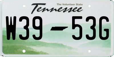 TN license plate W3953G