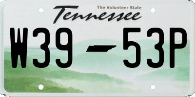 TN license plate W3953P