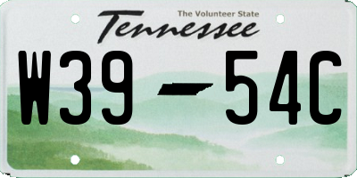 TN license plate W3954C