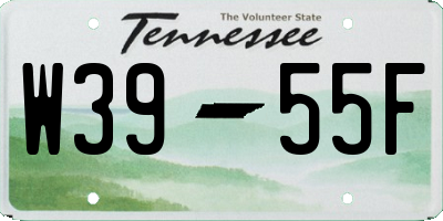 TN license plate W3955F