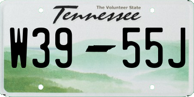 TN license plate W3955J