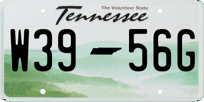 TN license plate W3956G