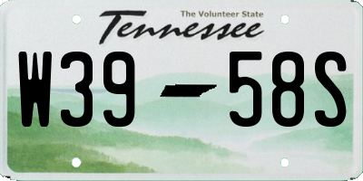 TN license plate W3958S