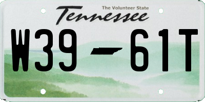 TN license plate W3961T