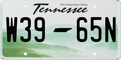 TN license plate W3965N