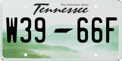 TN license plate W3966F