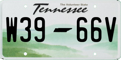 TN license plate W3966V