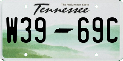 TN license plate W3969C