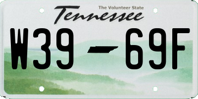 TN license plate W3969F